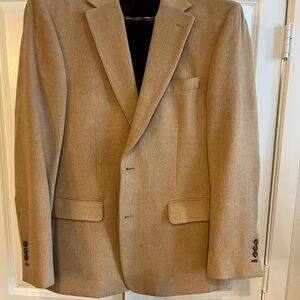 100% Camel Hair Classic Tan SUPER SOFT Men's Blazer with Functional Button Holes